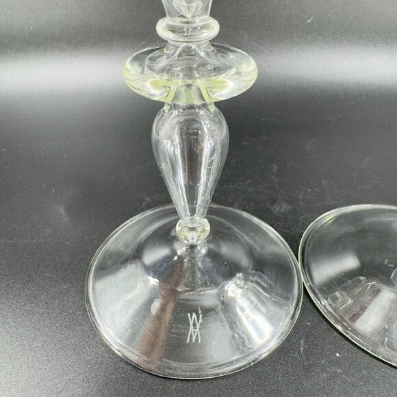 Venetian Clear Glass Champagne Flute Glasses Tall Elegant Delicate Italy Set 2 - Picture 9 of 14